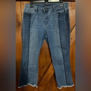 Elliot & Vine Cropped Two Tone Jeans Sz 10